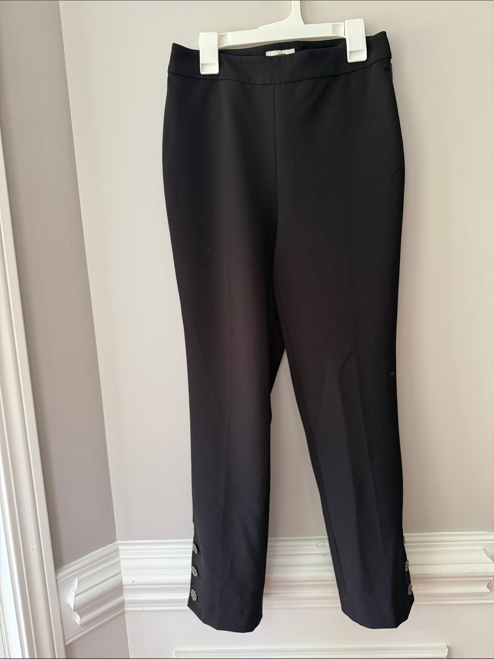 Kate Spade Black Dress Pants with Silver Logo Detail Size 0